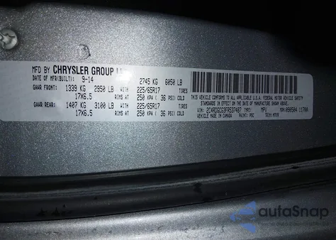 2015 Dodge Grand Caravan Sxt z USA, uszkodzony, nr VIN 2C4RDGCG3FR537487